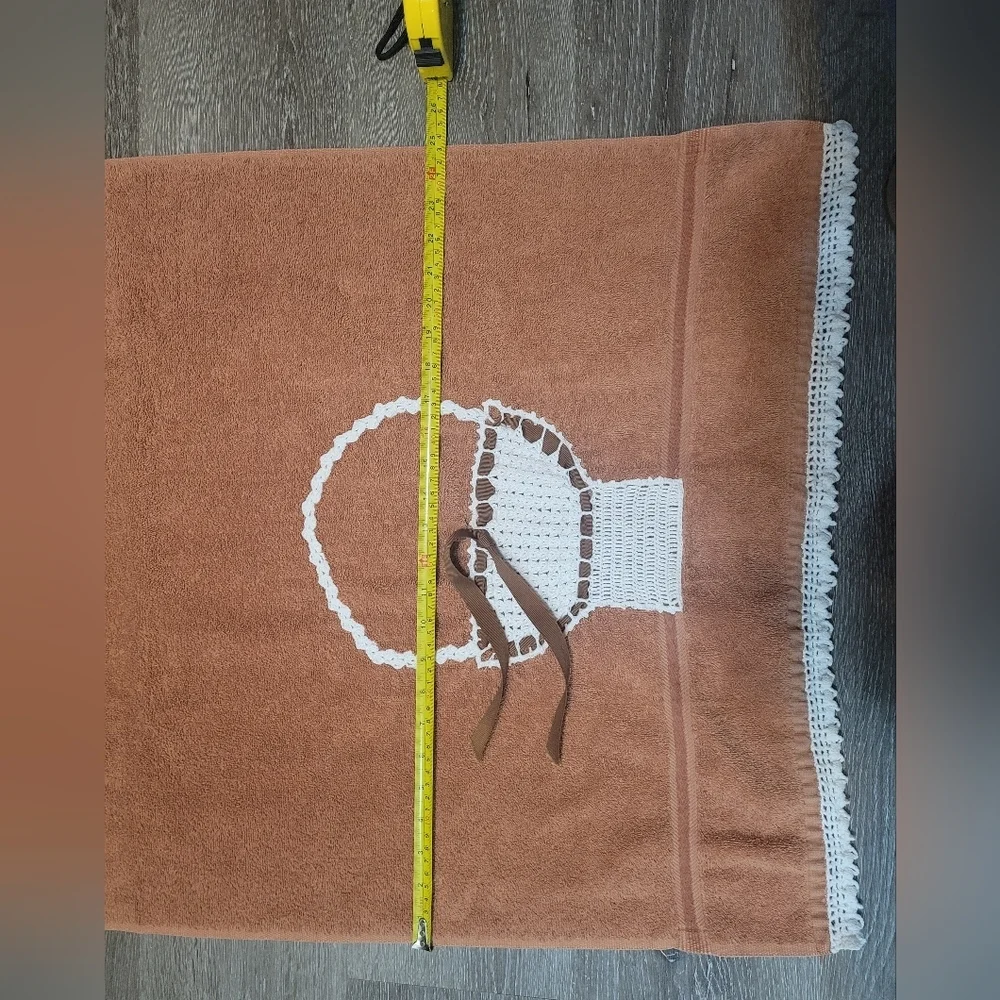 Vintage Tastemaker By Stevens Crochet Basket Towel Cottagecore Grannycore 44X25
